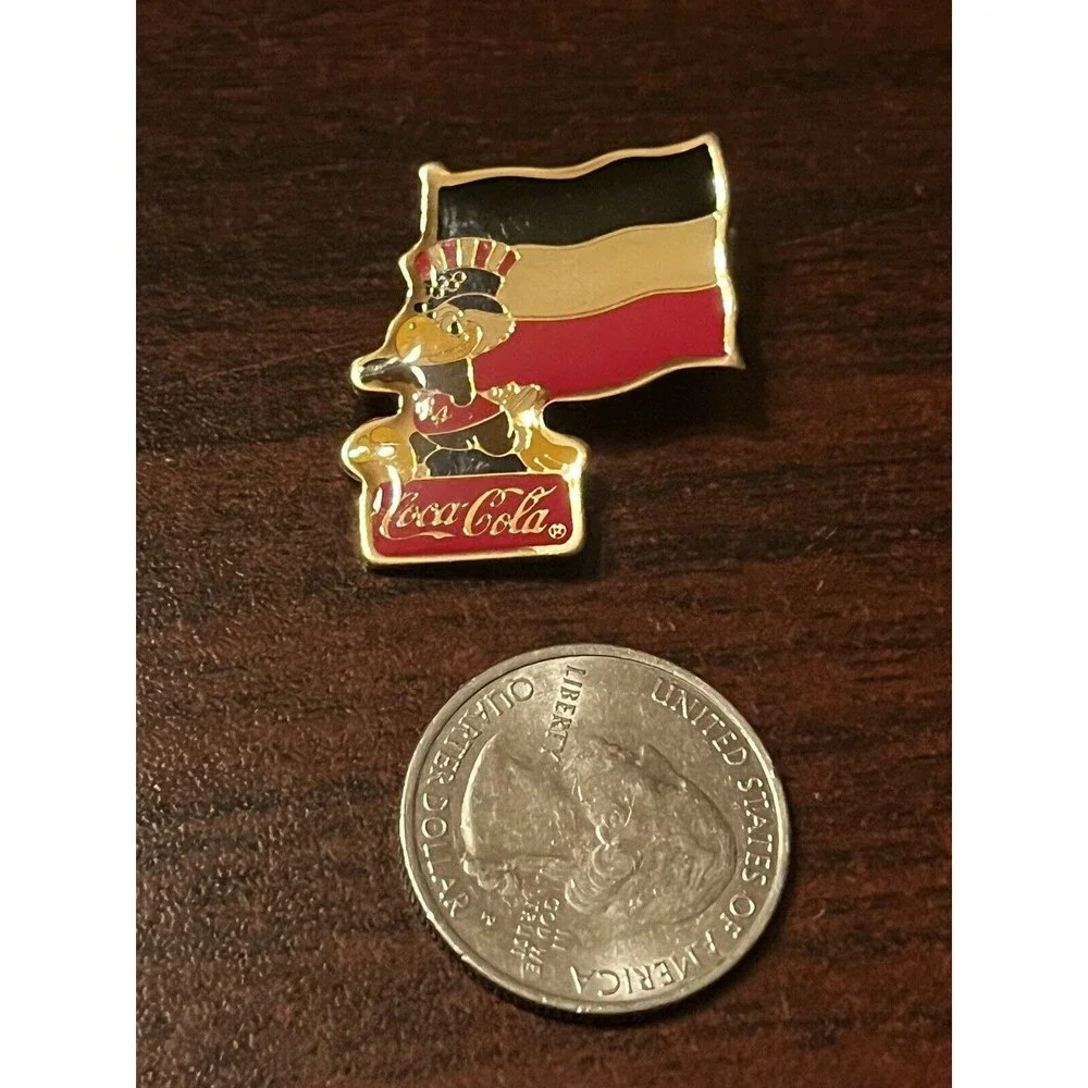 Vintage 1984 Los Angeles Olympics Coca Cola Sam Eagle Upper Volta Flag Lapel Pin